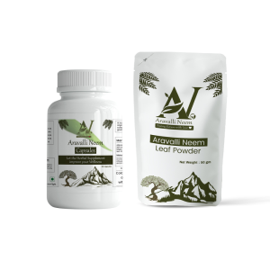 Aravalli Neem Combo Pack Of Neem Powder 50gram & Neem Capsule (60 caps.)